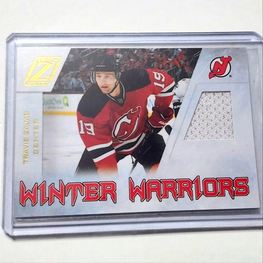 Travis Zajac 2010/11 Panini Zenith Game Used Jersey Winter Warriors Devils